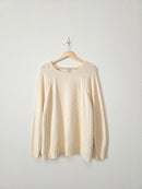 LL Bean Cream Textured Cotton Sweater (2X)