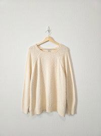 LL Bean Cream Textured Cotton Sweater (2X)
