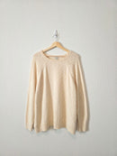 LL Bean Cream Textured Cotton Sweater (2X)