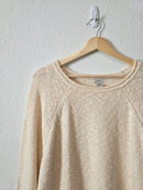 LL Bean Cream Textured Cotton Sweater (2X)