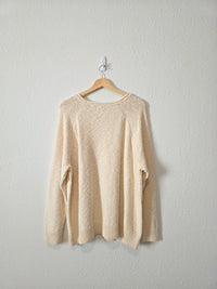 LL Bean Cream Textured Cotton Sweater (2X)