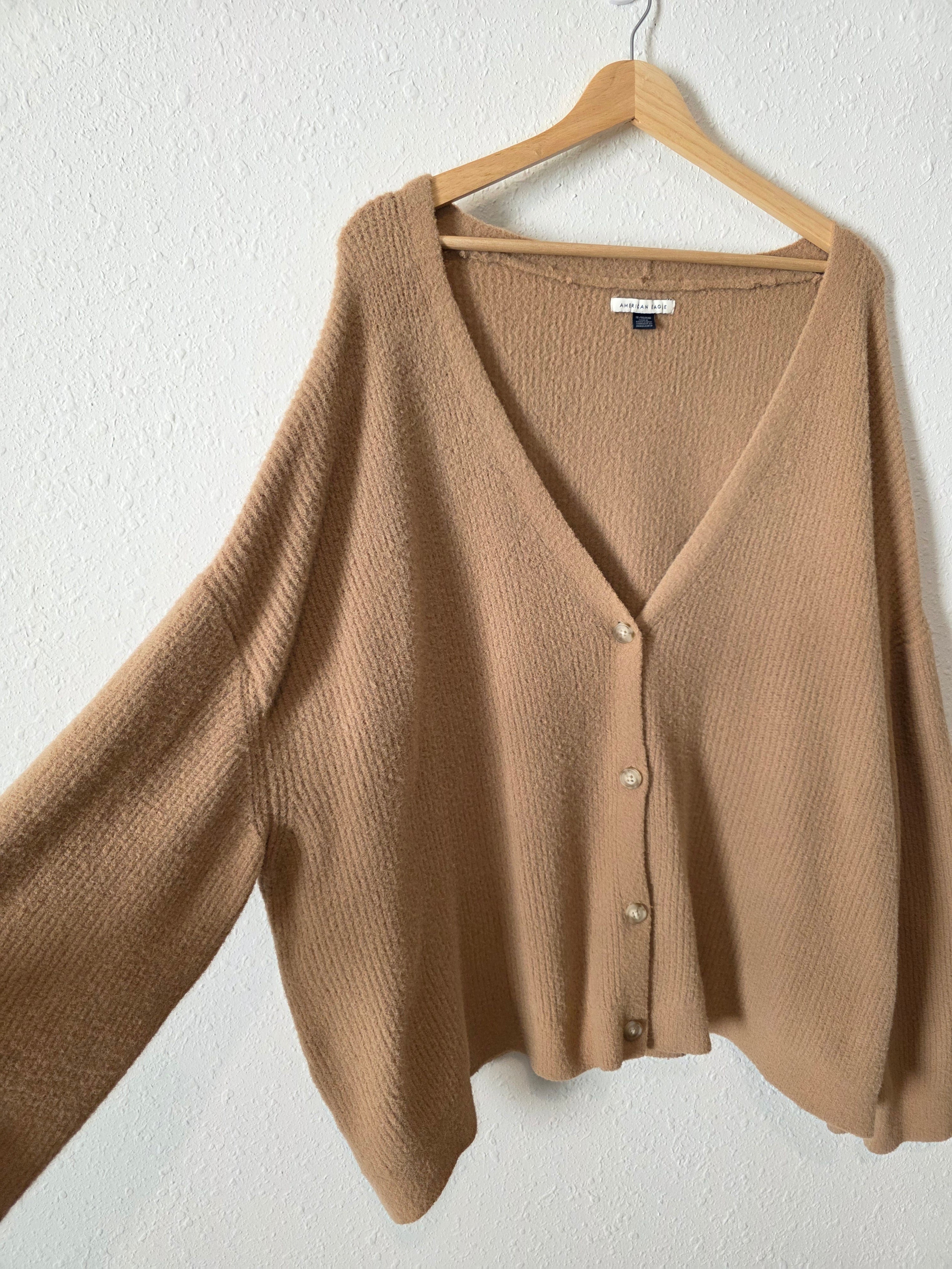 Tan Cozy Cardigan Sweater (XL)