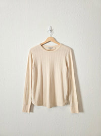 Toad & Co Cream Pointelle Tee (S)