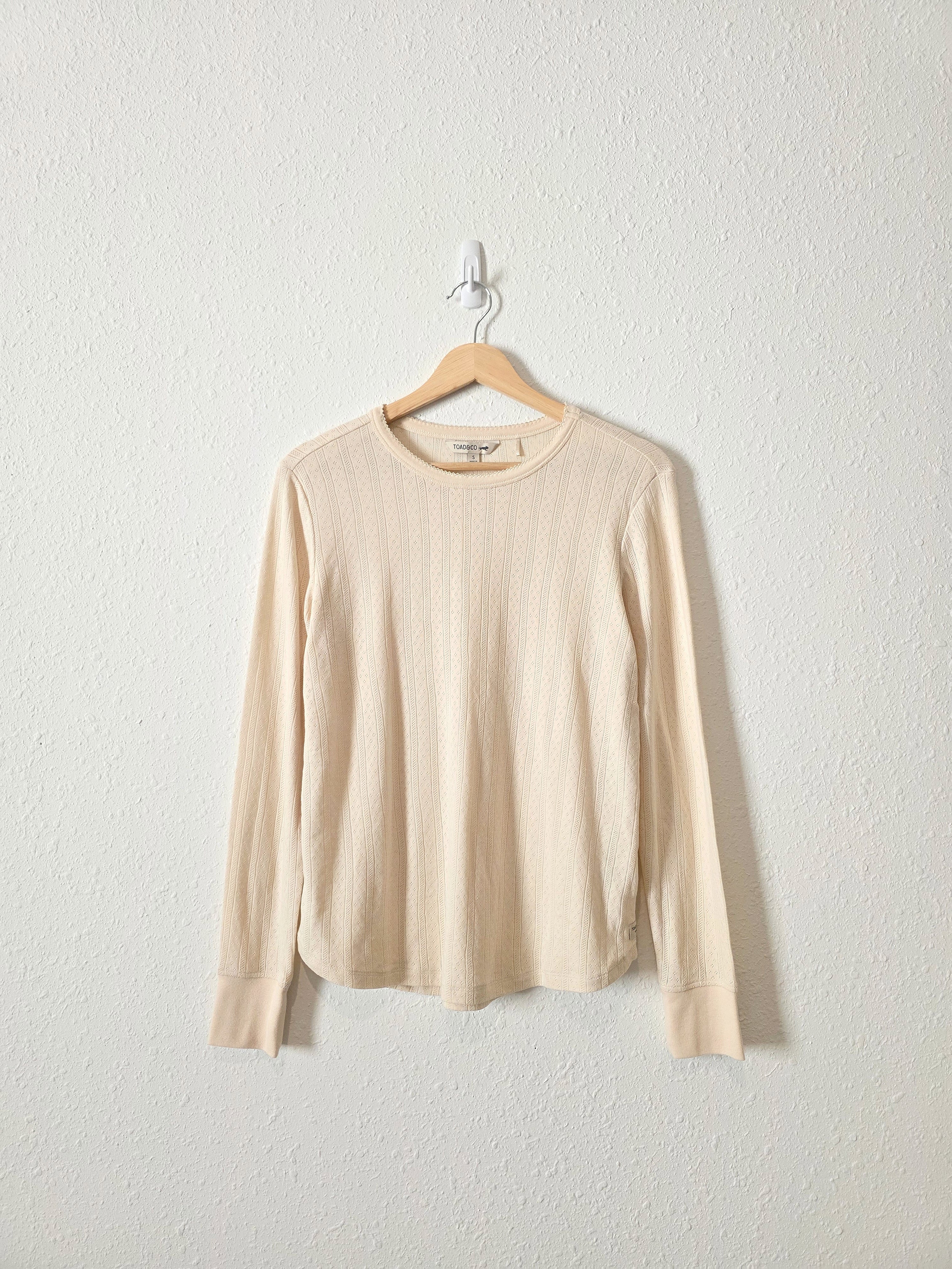 Toad & Co Cream Pointelle Tee (S)