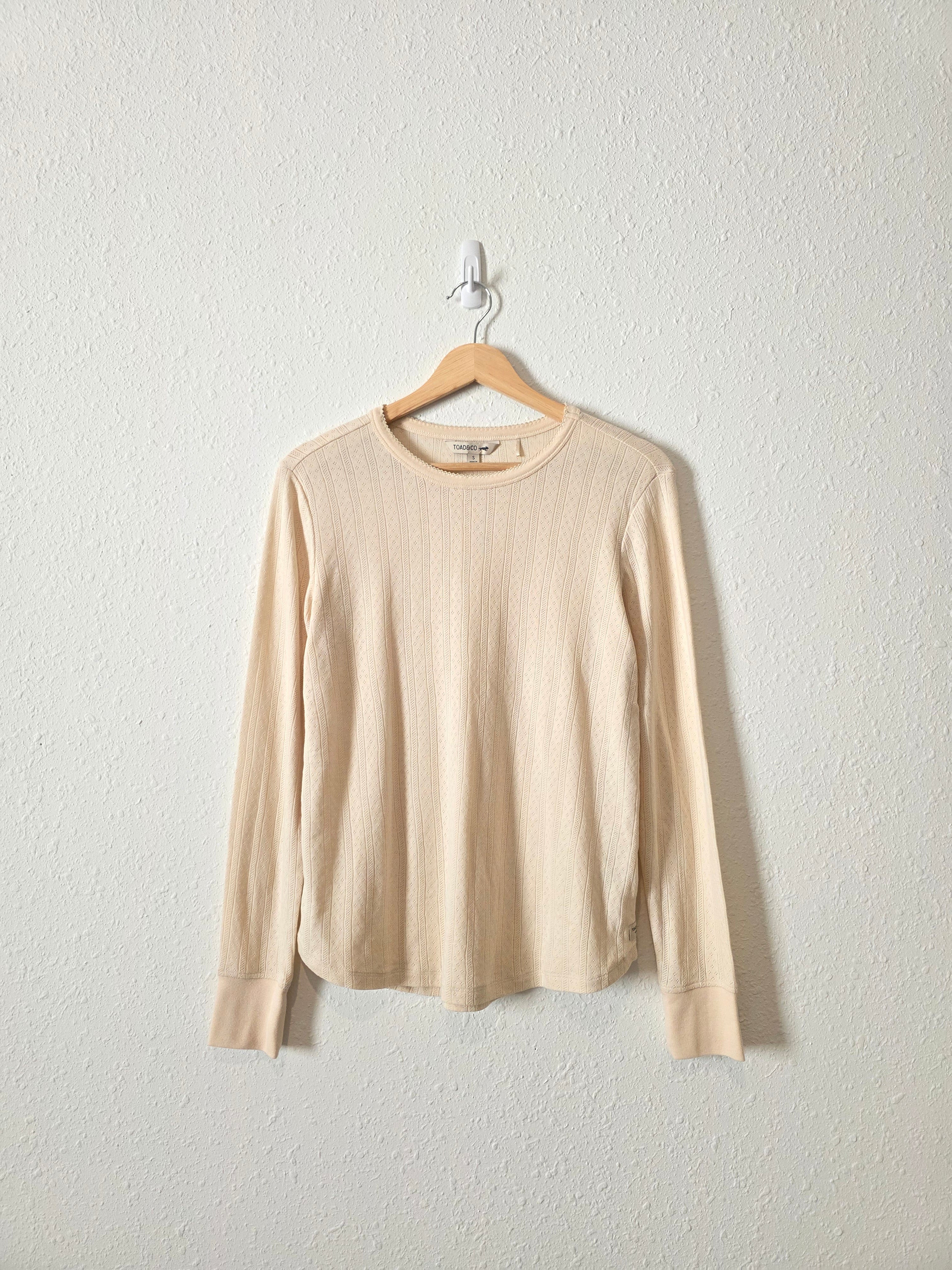 Toad & Co Cream Pointelle Tee (S)
