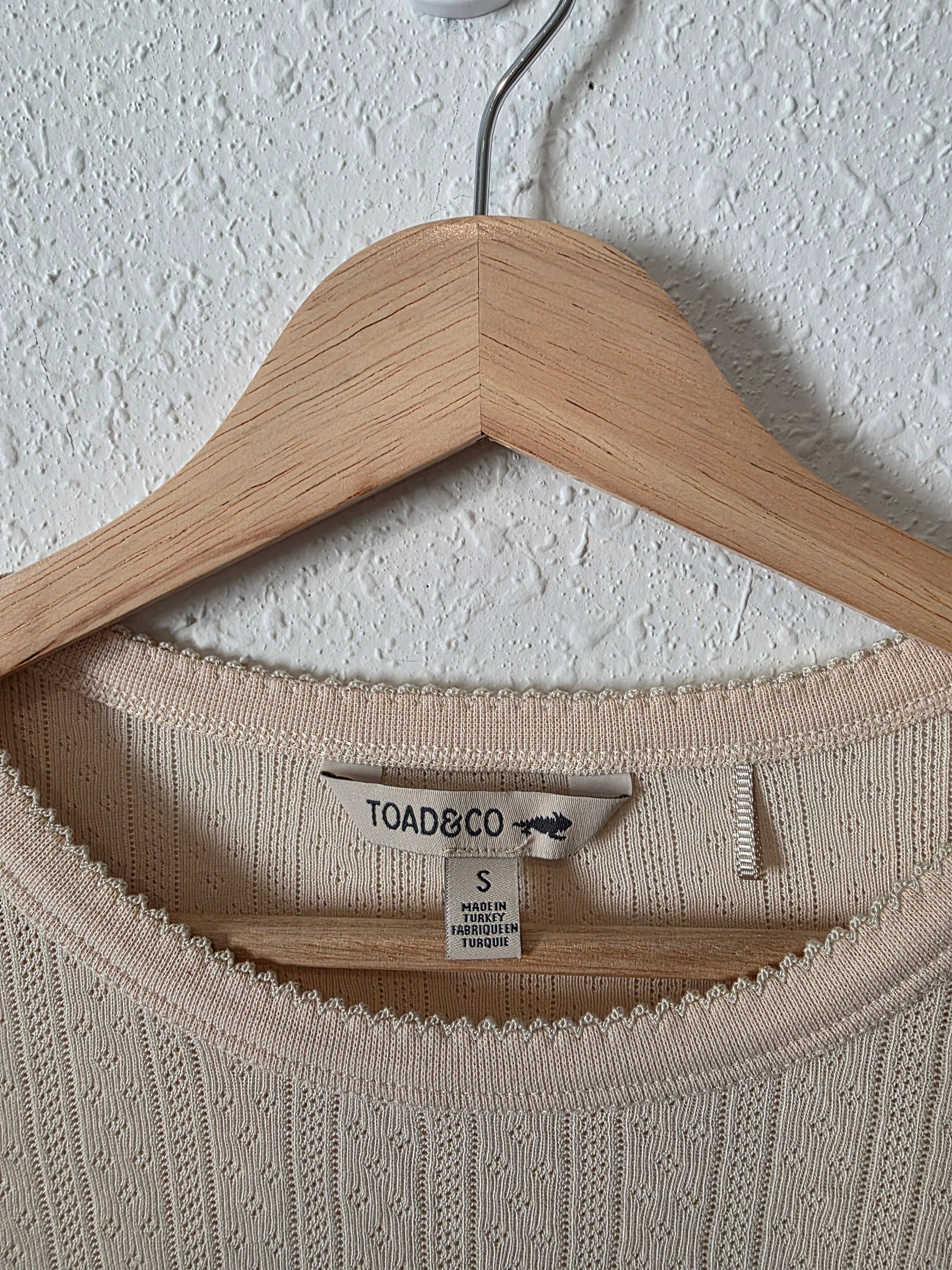 Toad & Co Cream Pointelle Tee (S)