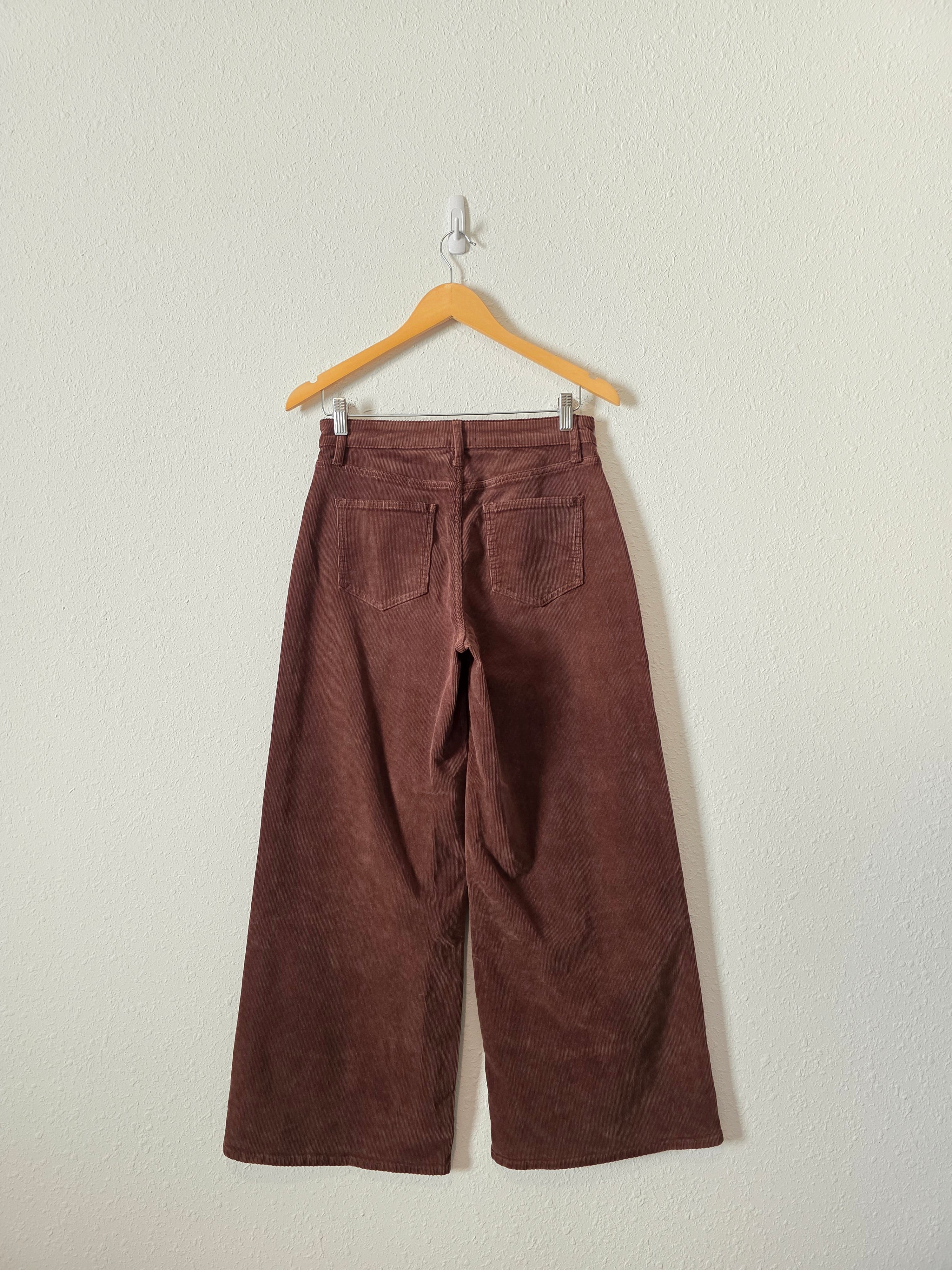 Brown Wide Leg Cord Jeans (27)