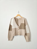 Blu Pepper Neutral Cable Knit Cardigan (M)