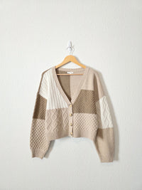 Blu Pepper Neutral Cable Knit Cardigan (M)