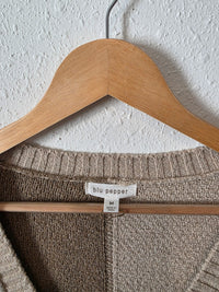 Blu Pepper Neutral Cable Knit Cardigan (M)