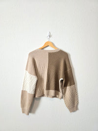 Blu Pepper Neutral Cable Knit Cardigan (M)