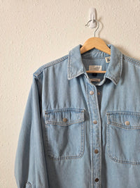 Light Wash Denim Shirt Jacket (XS)