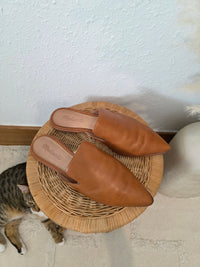 Madewell Brown Leather Mules (9)