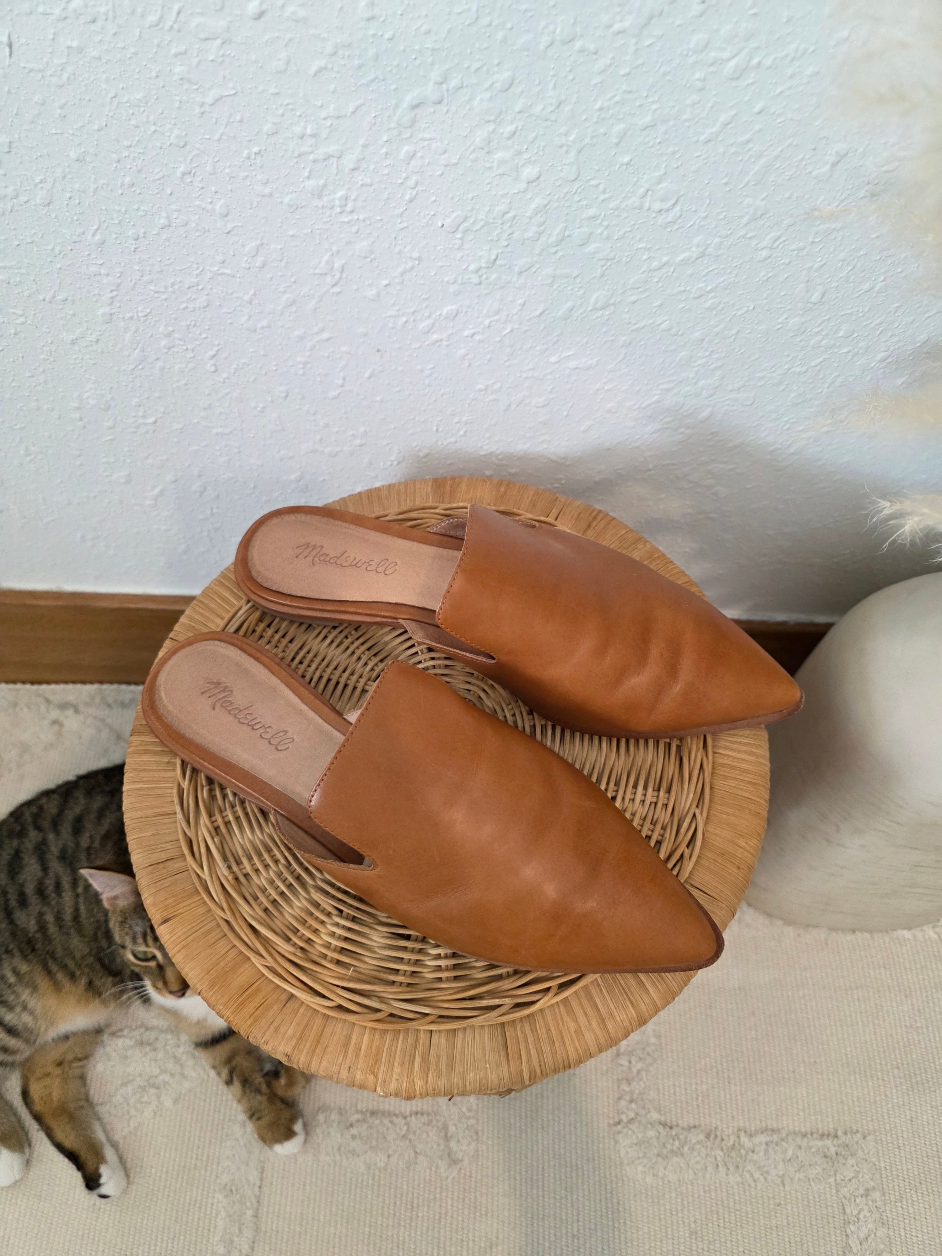 Madewell Brown Leather Mules (9)