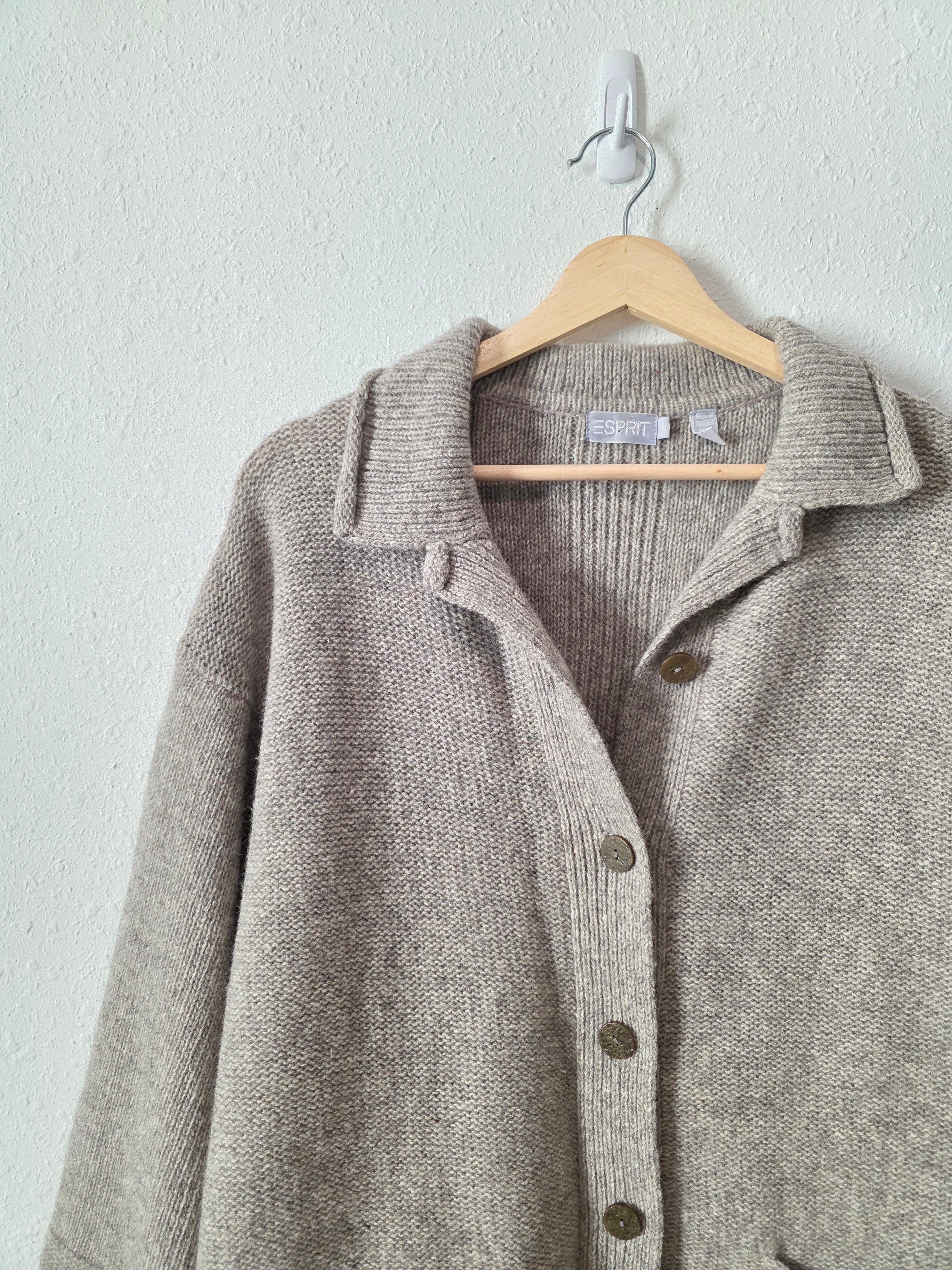 Vintage Wool Alpaca Button Up Sweater (S)