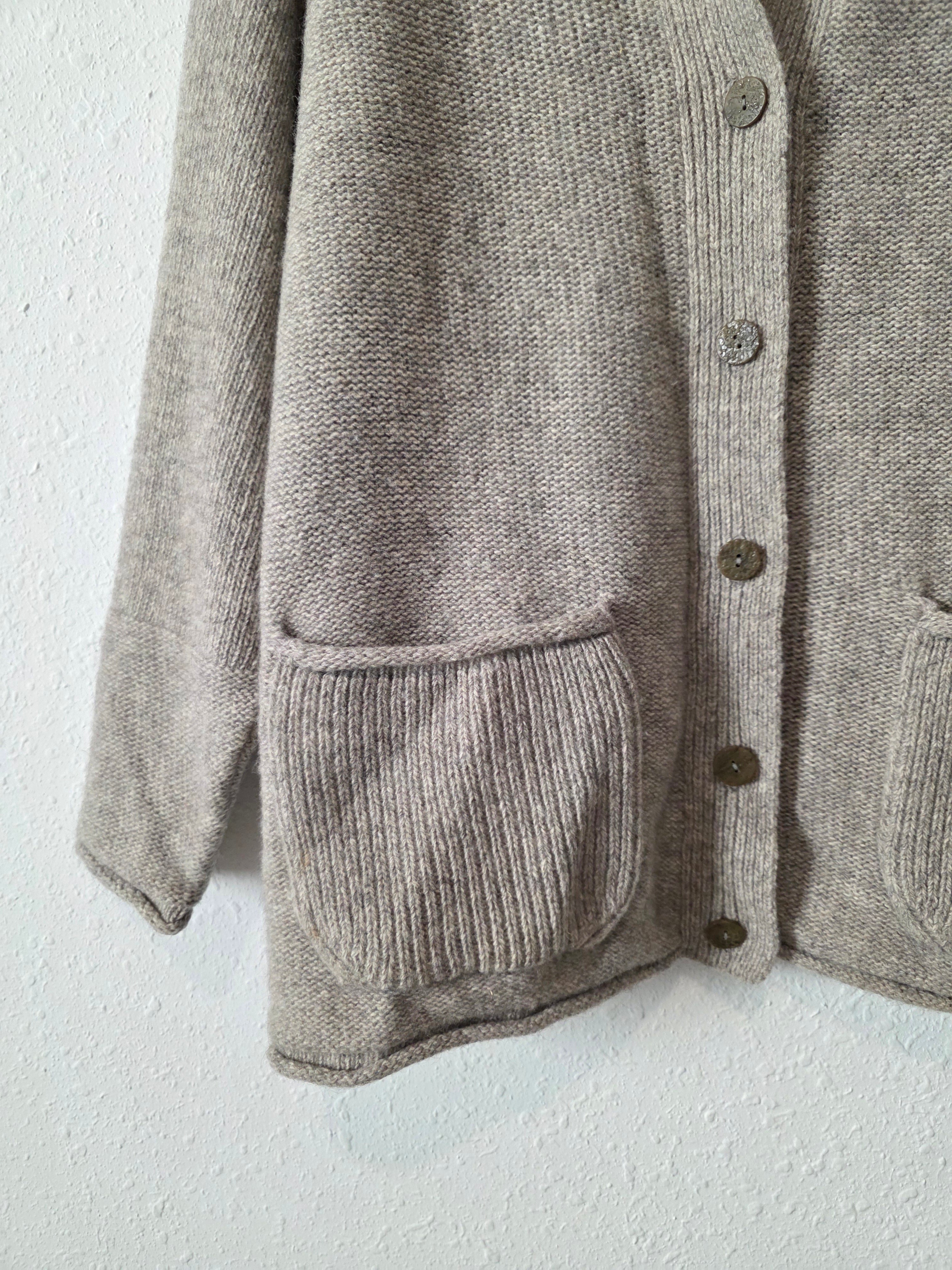 Vintage Wool Alpaca Button Up Sweater (S)