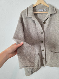 Vintage Wool Alpaca Button Up Sweater (S)