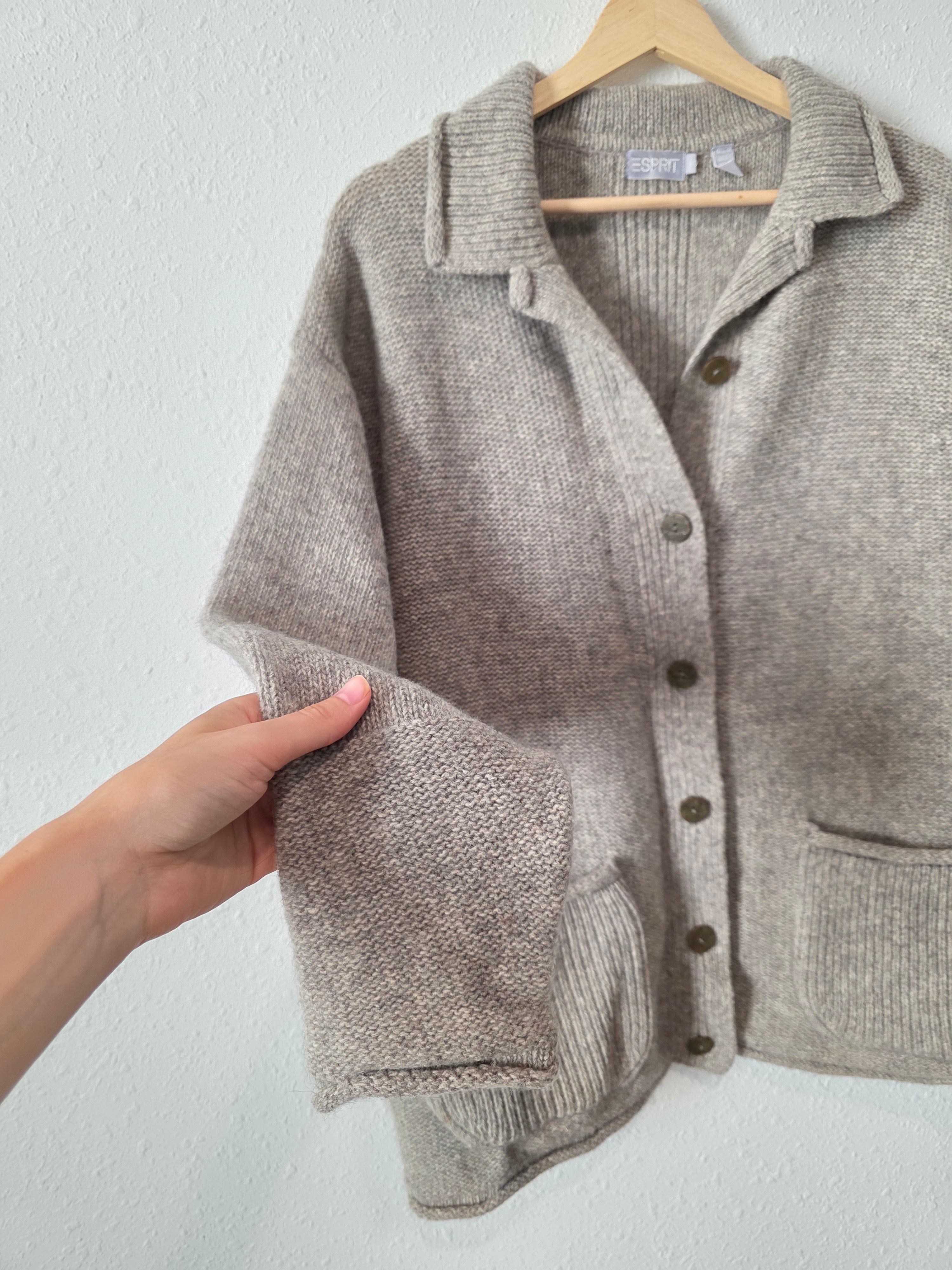 Vintage Wool Alpaca Button Up Sweater (S)