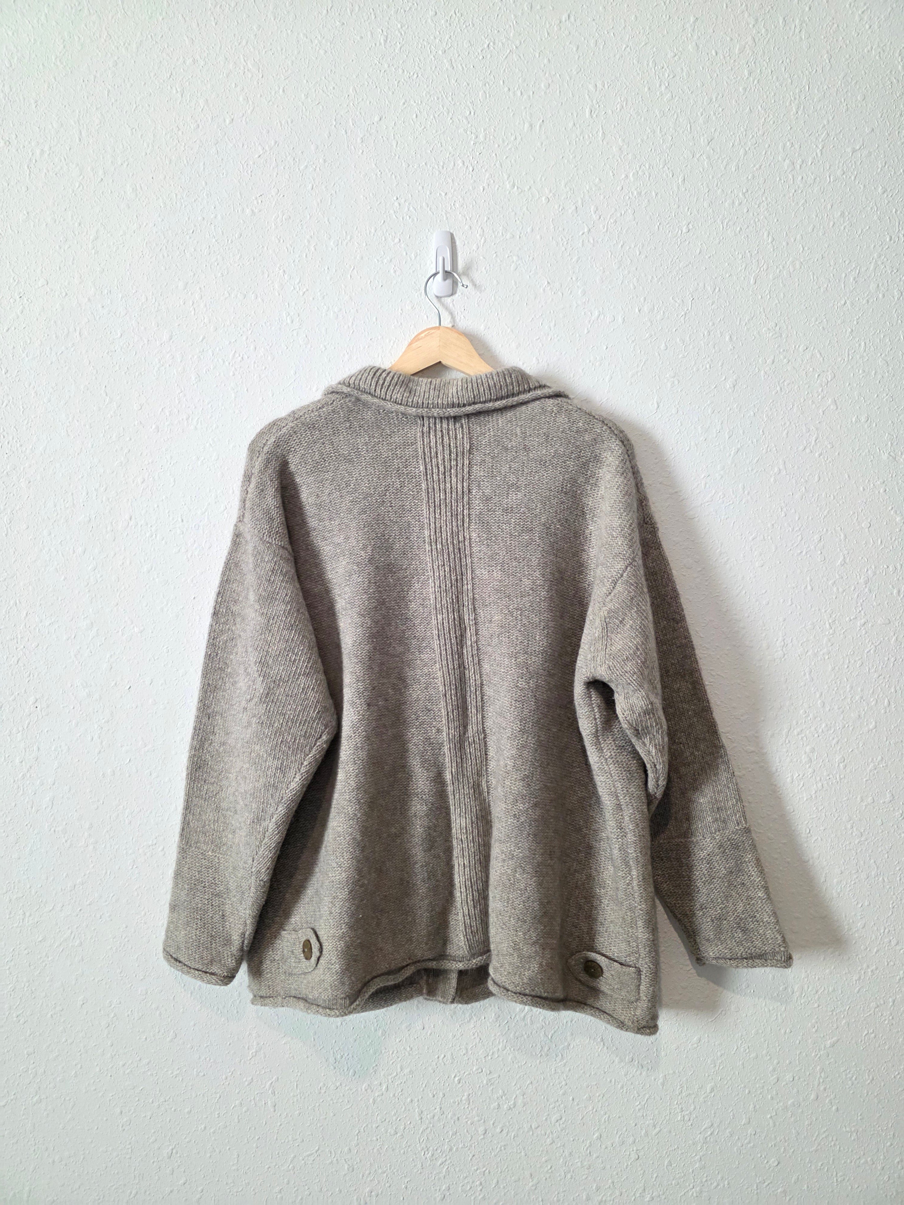 Vintage Wool Alpaca Button Up Sweater (S)