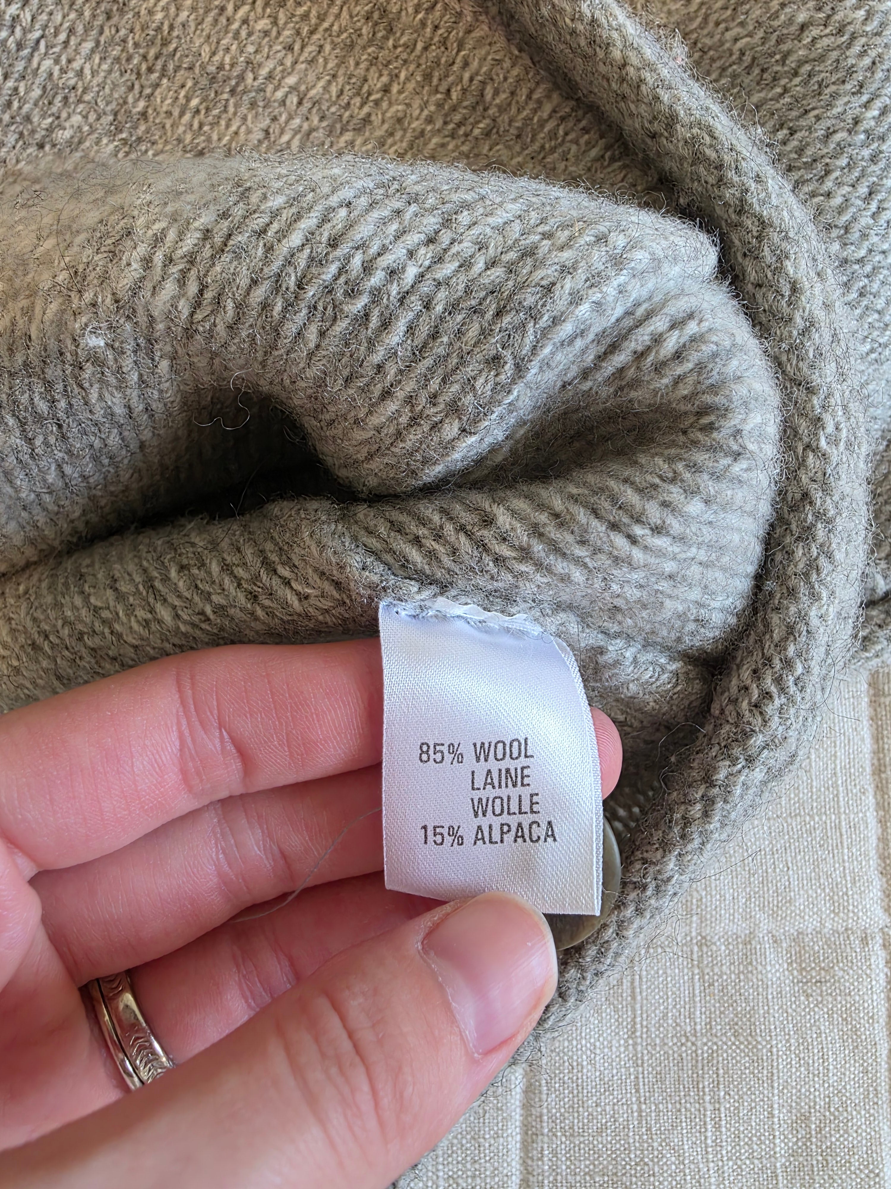 Vintage Wool Alpaca Button Up Sweater (S)