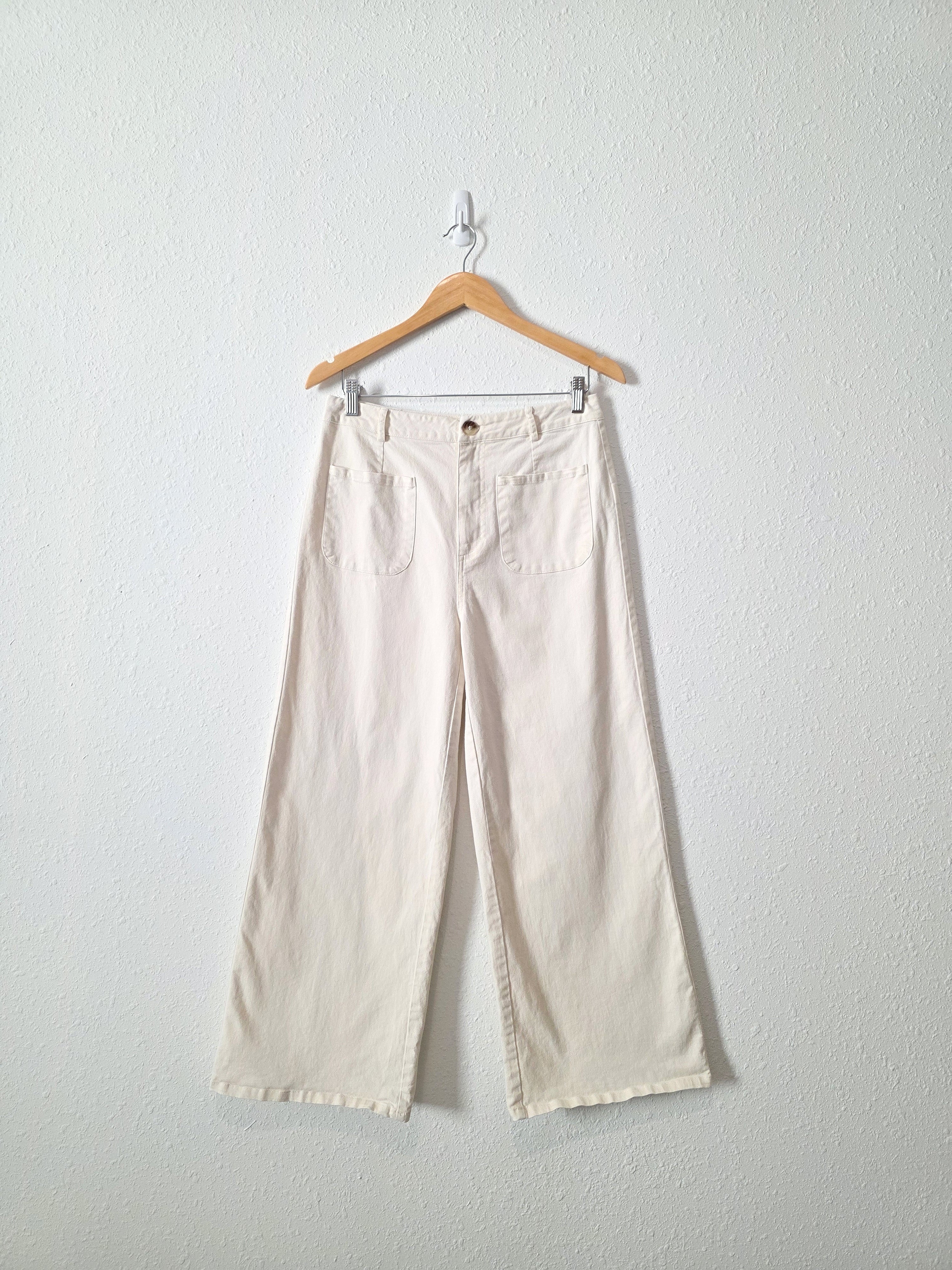 Ecru Wide Leg Pants (M)