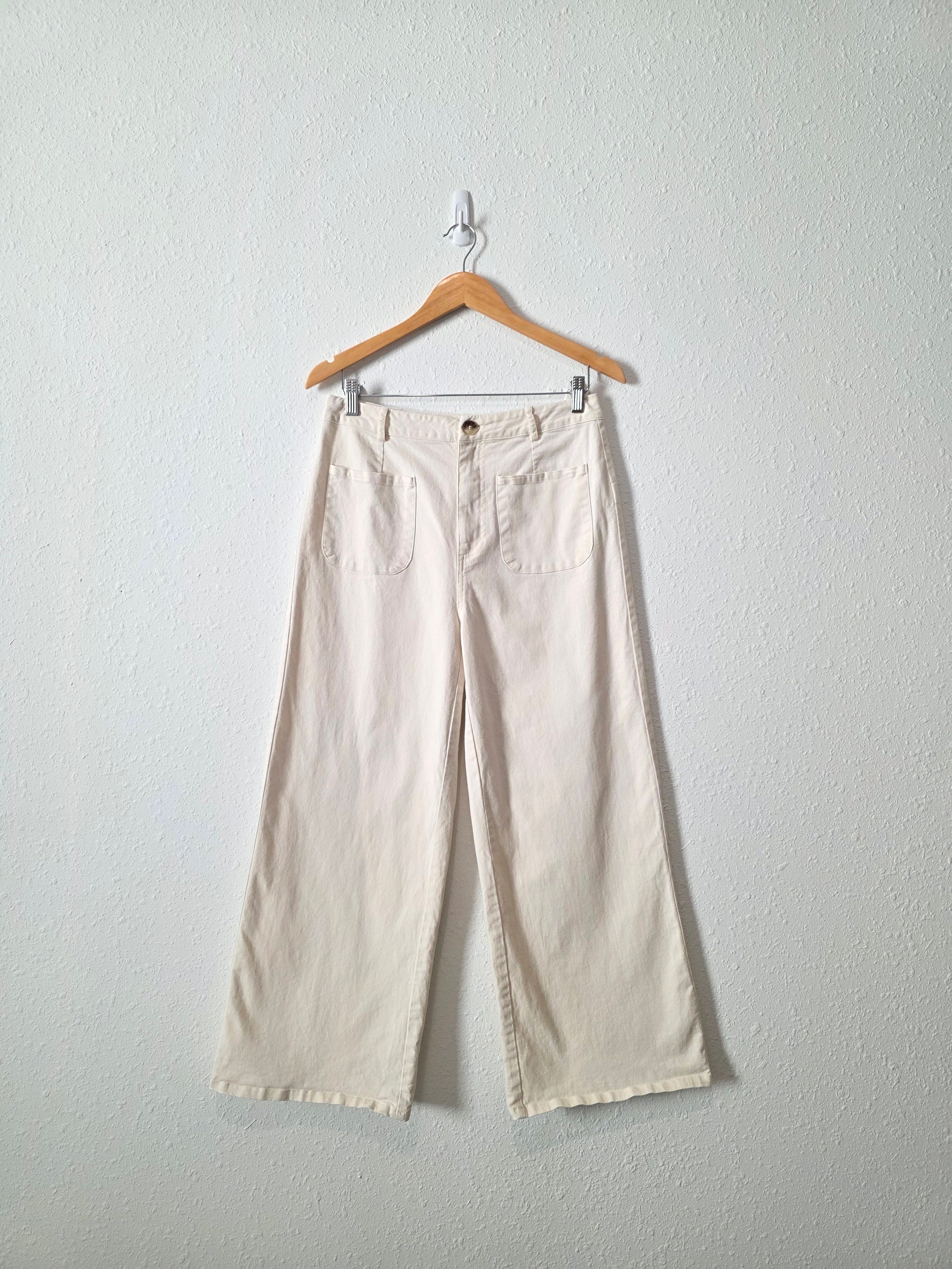 Ecru Wide Leg Pants (M)