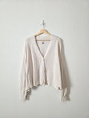 Ribbed Knit Cotton Cardigan (XL)