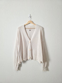 Ribbed Knit Cotton Cardigan (XL)