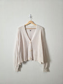 Ribbed Knit Cotton Cardigan (XL)