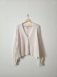 Ribbed Knit Cotton Cardigan (XL)
