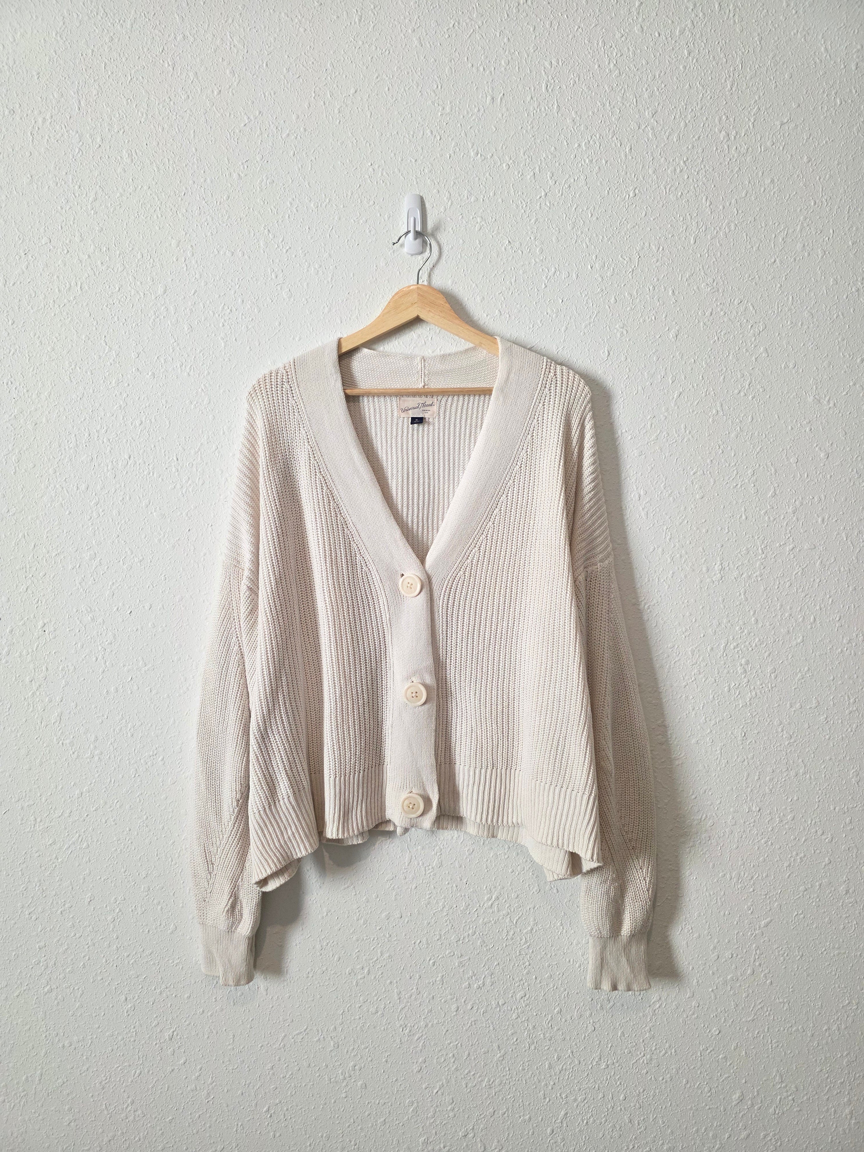 Ribbed Knit Cotton Cardigan (XL)