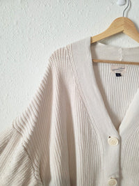 Ribbed Knit Cotton Cardigan (XL)