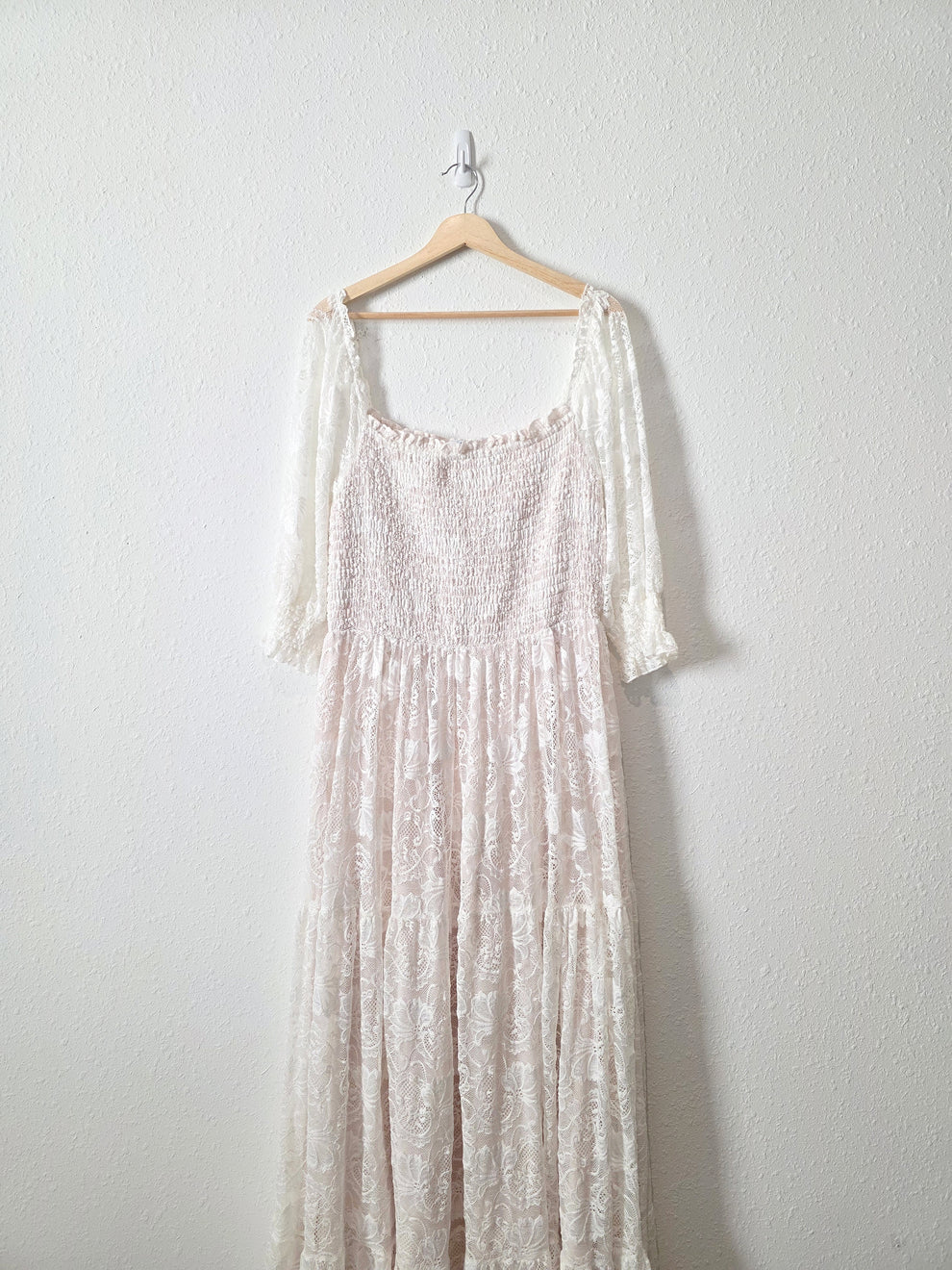 Baltic Born Smocked Lace Maxi Dress (2X)