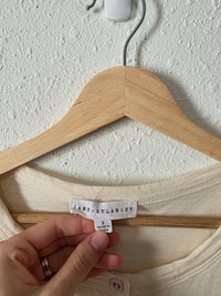 Cream Puff Sleeve Cotton Top (S)