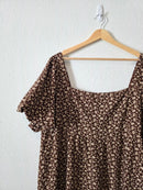 Arula Brown Floral Babydoll Dress (3X)
