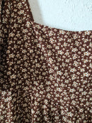 Arula Brown Floral Babydoll Dress (3X)