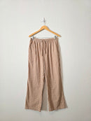 Gingham Straight Cotton Pants (L)