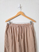 Gingham Straight Cotton Pants (L)