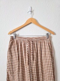 Gingham Straight Cotton Pants (L)