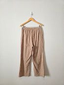 Gingham Straight Cotton Pants (L)