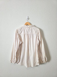 Puff Sleeve Corduroy Button Up (L)