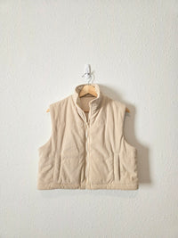 Cream Corduroy Crop Vest (S)