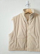 Cream Corduroy Crop Vest (S)