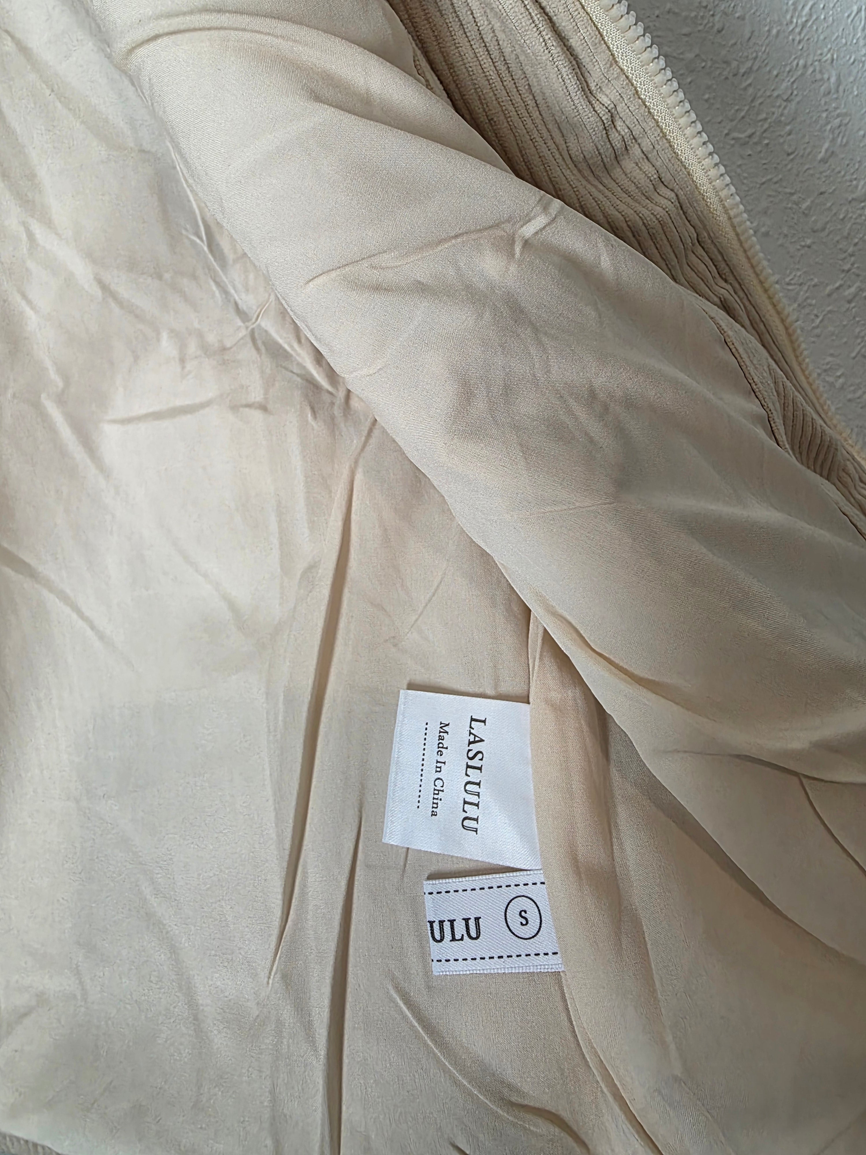 Cream Corduroy Crop Vest (S)