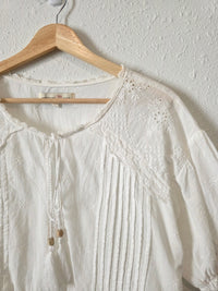 Floral Embroidered Cotton Blouse (L)