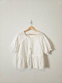 Floral Embroidered Cotton Blouse (L)