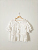 Floral Embroidered Cotton Blouse (L)