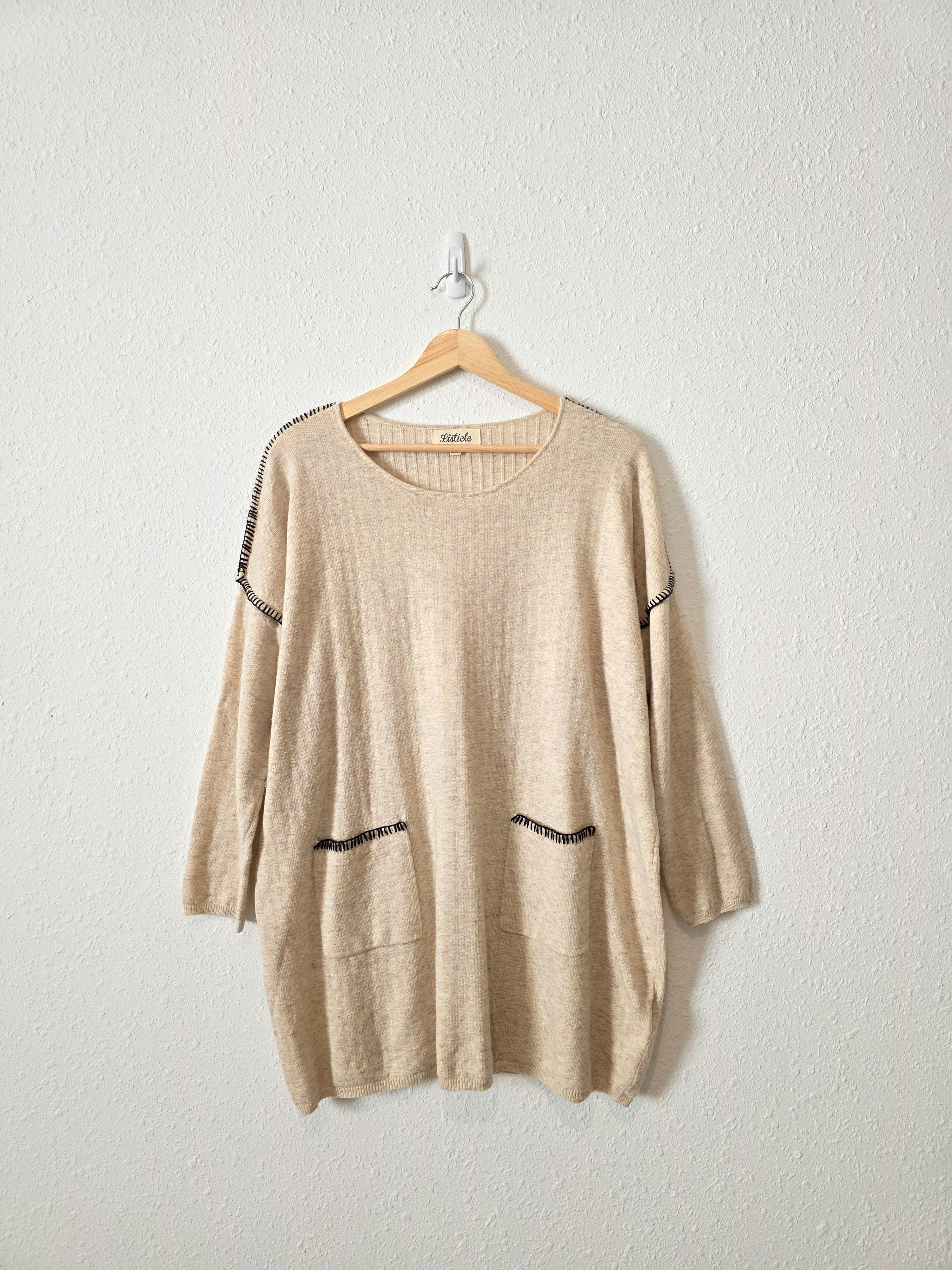 Listicle Oat Oversized Sweater (S)