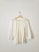 Aerie Floral Eyelet Cotton Blouse (XS)