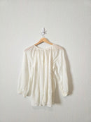 Aerie Floral Eyelet Cotton Blouse (XS)